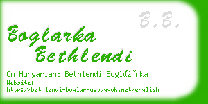 boglarka bethlendi business card